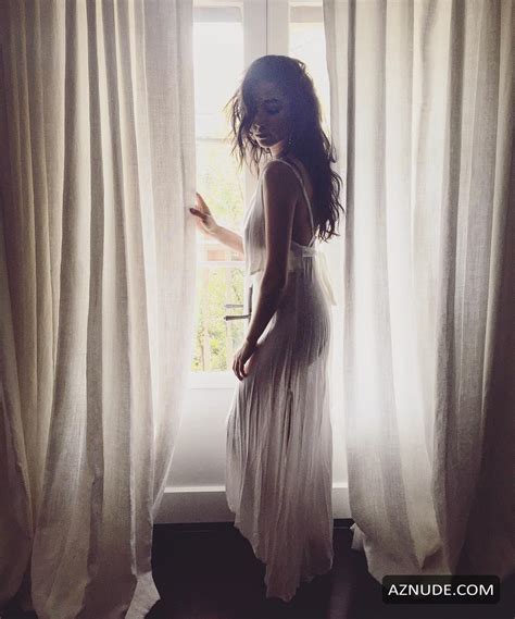 Shay Mitchell Wearing A White Sexy Dress From Instagram Aznude