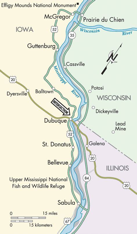 The Great River Road Through Iowa Is Shown In This Map And Its Located On