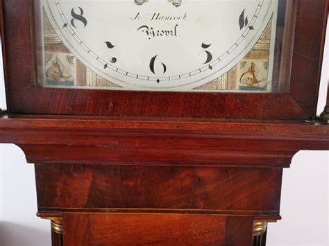 Early 19th C Georgian Mahogany 8 Day Bell Striking English Grandfather Longcase Clock With