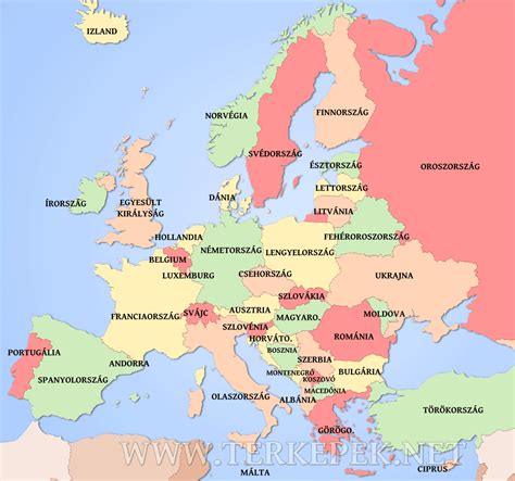 Szomszédos országok > 7 weboldal. Európa Ország Térkép | Térkép
