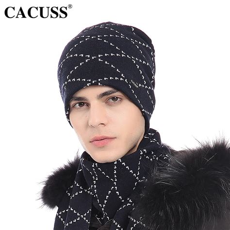 Cacuss Winter Wool Caps For Men Prints Cotton Male Hip Hop Caps