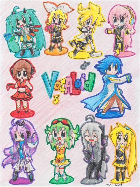 All The Vocaloids Traditional By Mahoxyshoujo On Deviantart