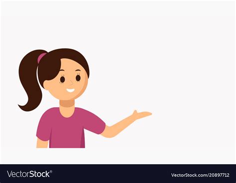 Flat Of Girl Presenting Royalty Free Vector Image