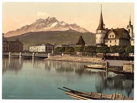 New Bridge And Pilatus Lucerne Switzerland Available As Framed Prints