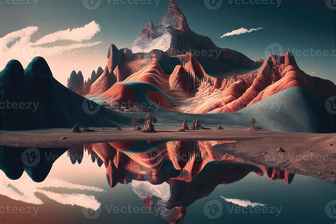 Ai Generated An Otherworldly Landscape Is Revealed Through Distorted