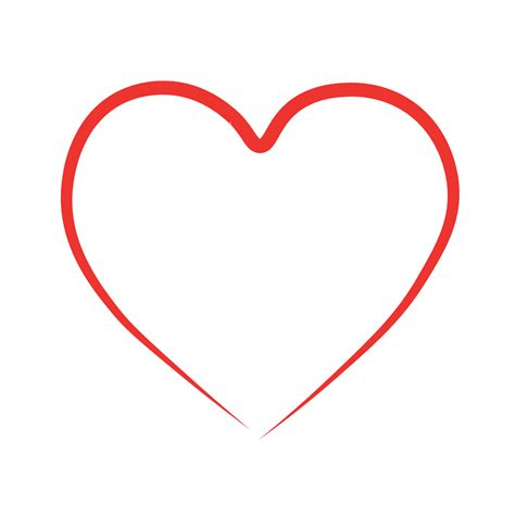 Red Heart Outline Vector