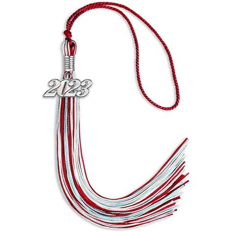 Endea Graduation Mixed Triple Color Tassel With Silver Date Drop Redlight Bluewhite 2023