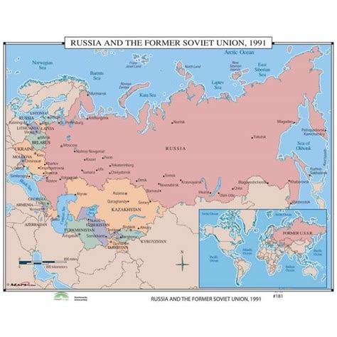 Russia And Former Soviet Union 1991 Map Shop Us And World History Maps