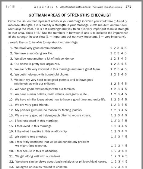 Gottman Couples Therapy Worksheets Tutoreorg Master Of Documents