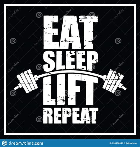 Eat Sleep Lift Repeat Stock Vector Illustration Of Exercise 236958058