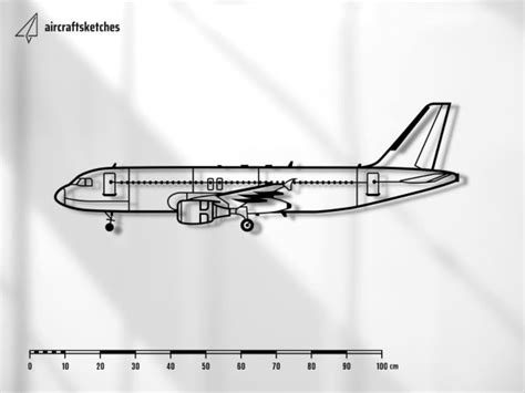 Samolot Airbus A320 Aircraft Sketches