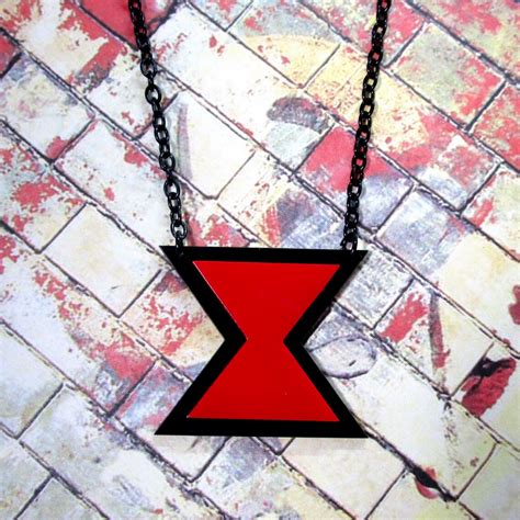 Black Widow Necklace Hourglass Symbol Logo Spider Jewelry Etsy