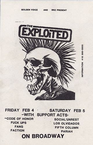 The Exploited Early Sf Shows Punk Poster Punk Bands Posters Rock
