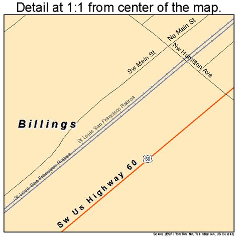 Billings Missouri Street Map 2905626