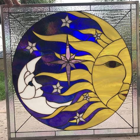 Stained Glass Moon Etsy