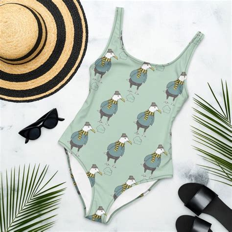 Fashion Animal Hipster Seagull One Piece Swimsuit Unique Etsy