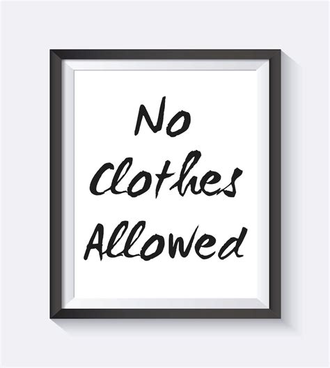 No Clothes Allowed Digital Print Wall Art Etsy