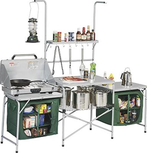 Outdoor Deluxe Portable Camping Kitchen With Pvc Sink And Drain Lets