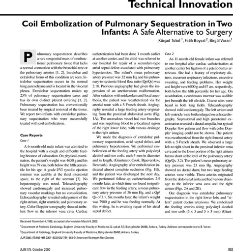 Coil Embolization Of Pulmonary Sequestration In Two Infants A Safe