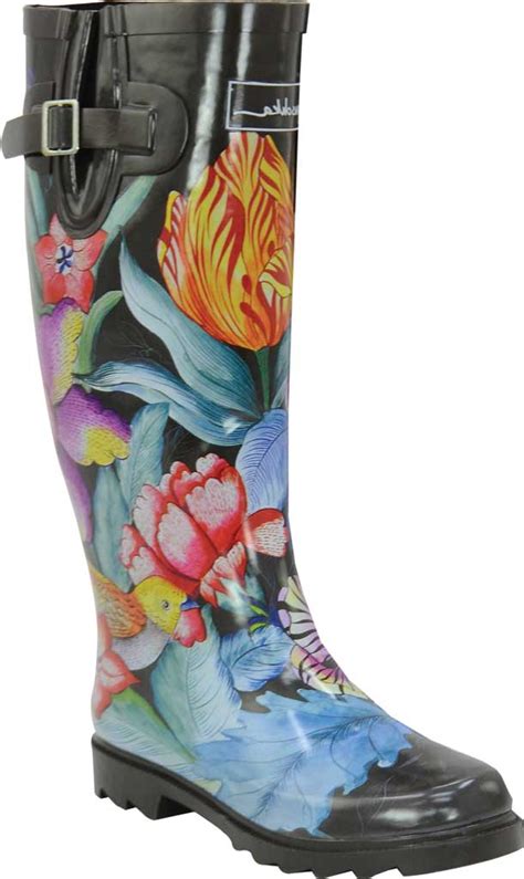 New Womens Anuschka Tall Rain Boot Shoe And Boot Vintage Bouquet