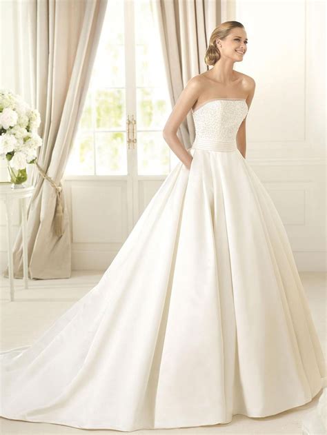 Designer Satin Ball Gown Wedding Dresses Dashing White Long Sleeves