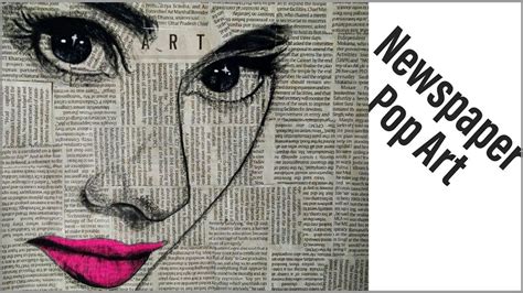 Newspaper Pop Art Easy Watercolor Painting Newspaper Painting