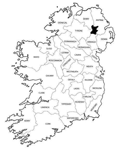 Map Ireland Outline Coloring Printable Pages Simple Drawing Irish Blank