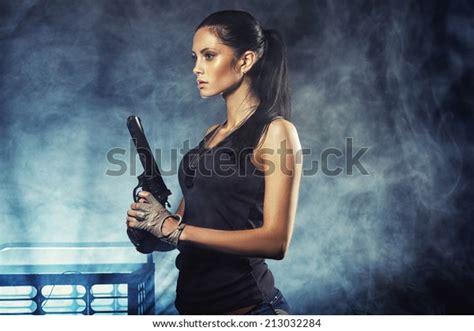 Sexy Brutal Woman Standing On Factory Shutterstock