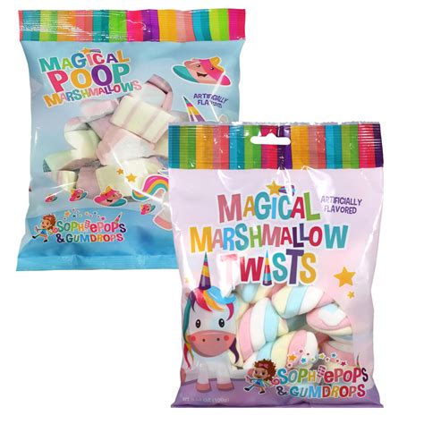 Magical Poop And Twist Unicorn Marshmallows 353 Oz Bag Swirled Rainbow
