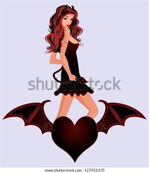 Sexy Devil Girl Vector Illustration Stock Vector Royalty Free 127052270 Shutterstock