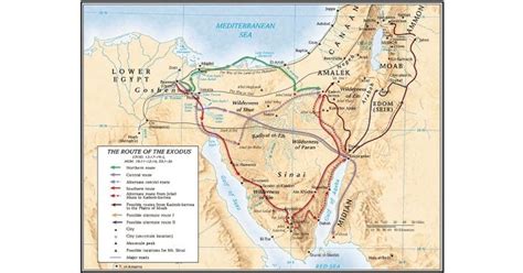 The Route Of The Exodus Map By Broadman And Holman