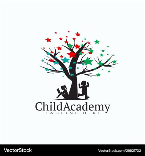 Child Academy Logo Design Kid Education Icon Vector Image