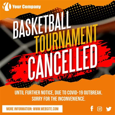 Basketball Tournament Game Cancelled Covid 19 Template