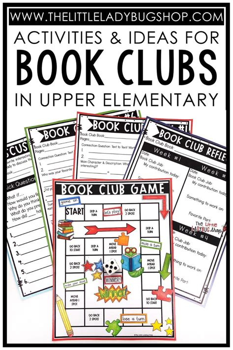 Books Clubs In The Upper Elementary Classroom Book Club Activities