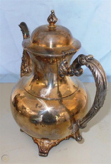 Antique Wm Rogers 800 Silverplate Teapot 1820292459