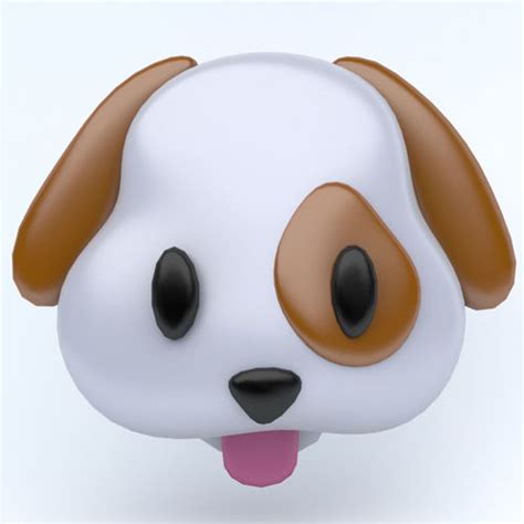 3d Model Dog Icon Emoji Vr Ar Low Poly Cgtrader