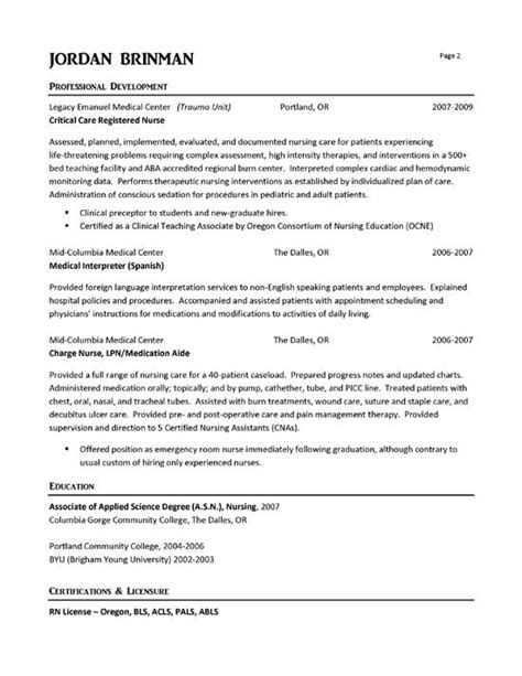 Being able to provide medical care in emergency situations is. ER Nurse | Nursing resume examples, Registered nurse ...