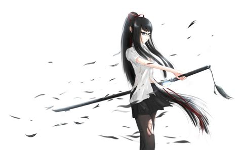 1280x804 Anime Girl With Katana Sword Wallpaper Chica De Anime Con