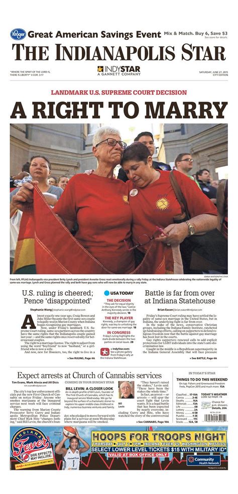 The Indianapolis Star Todays Front Pages Newseum Newspapers