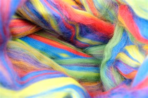 Rainbow Roving Wool Tops Merino Wool Spinning Fiber Weaving Etsy