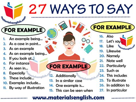 27 Ways To Say For Example In English Learn English Words Learn