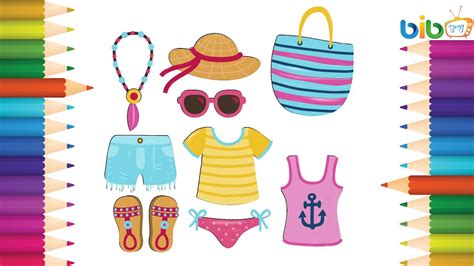 Choose from 500 different sets of flashcards about summer clothes on quizlet. How to Draw Summer Clothes for Kids | Coloring Pages Set ...