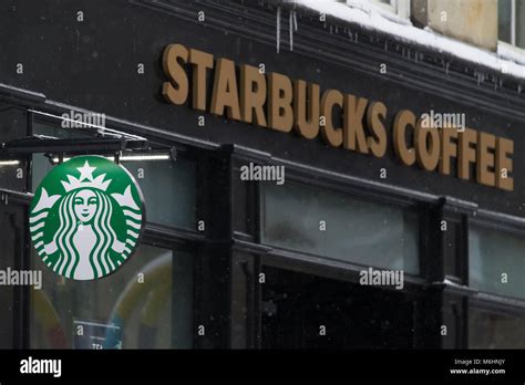 Starbucks Coffee Shop Sign Logo Stock Photo Alamy