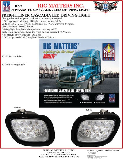Hot New Freightliner Cascadia Led Driving Light Rig Matters Inc