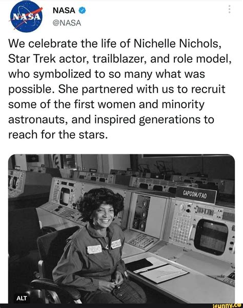 Nasa Nasa We Celebrate The Life Of Nichelle Nichols Star Trek Actor