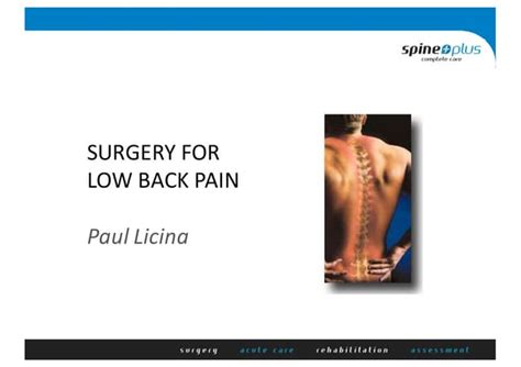 Surgery For Back Pain Ppt
