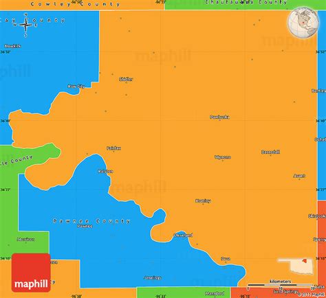 Political Simple Map Of Osage County