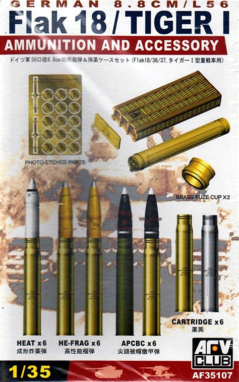 Afv Club 135 Flak 18 36 37 And Tigre1 Ammo Plastic And Photo