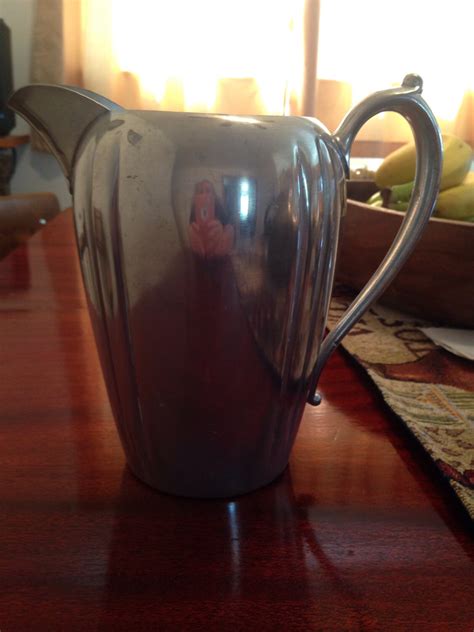 Vintage Solid Pewter Pitcher Etsy