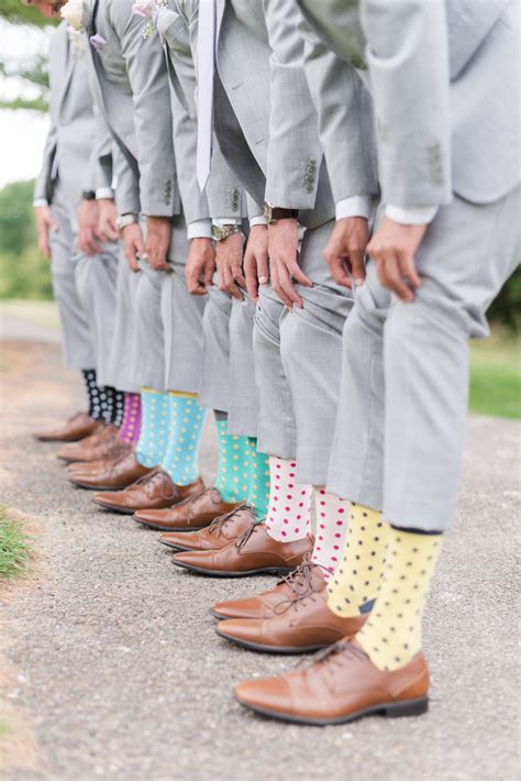 Yellow Gray Polka Dot Groomsmen Wedding Mens Dress Socks Boldsocks